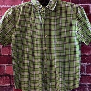 Mercury  
Green Plaid Kids Button Down Shirt